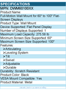 Eaton Tripp Lite Series DWM60100XX Wall Mount for 60" to 100" TVs & Monitors