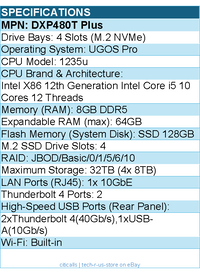 UGREEN DXP480T Plus NAS - All-Flash Thunderbolt4 Ci5 8GB DDR5 Diskless Retail
