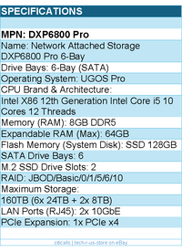 UGREEN DXP6800 Pro NAS - 6-Bay Thunderbolt Ci5 8GB DDR5 Diskless Retail
