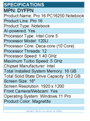 Dell DYFPN Pro 16 PC16250 16" Notebook - Full HD Plus - 60 Hz - Intel Core 5