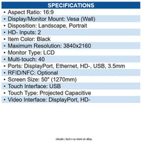 Elo E103738 5054L 50" Interactive Display 50" LCD - Thin Film Transistor (TFT)