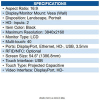 Elo E104315 5554L Digital Signage Display 54.60" LCD Touchscreen 8 ms - 430 Nit
