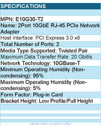 Synology E10G30-T2 2Port 10GbE RJ-45 PCIe Network Adapter Retail