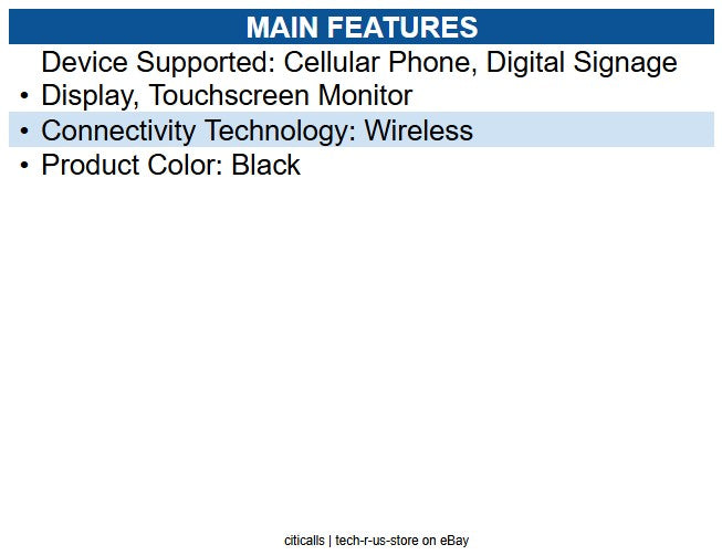 Elo E201088 EMV Cradle Wireless Cellular Phone, Digital Signage Display - Black