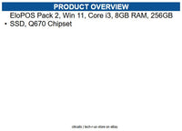 Elo E262004 EloPOS Pack 2, Win 11, Core i3, 8GB RAM, 256GB SSD, Q670 Chipset
