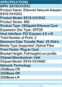 Intel E810XXVDA2 Ethernet Network Adapter E810-XXVDA2 - 10/25GbE