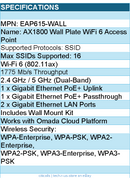 TP-Link EAP615-Wall AX1800 Wall Plate WiFi 6 Access Point Retail