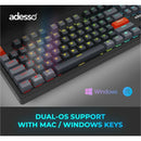 Adesso EasyTouch 1300 Keyboard - Wired/Wireless Connectivity - Bluetooth/RF