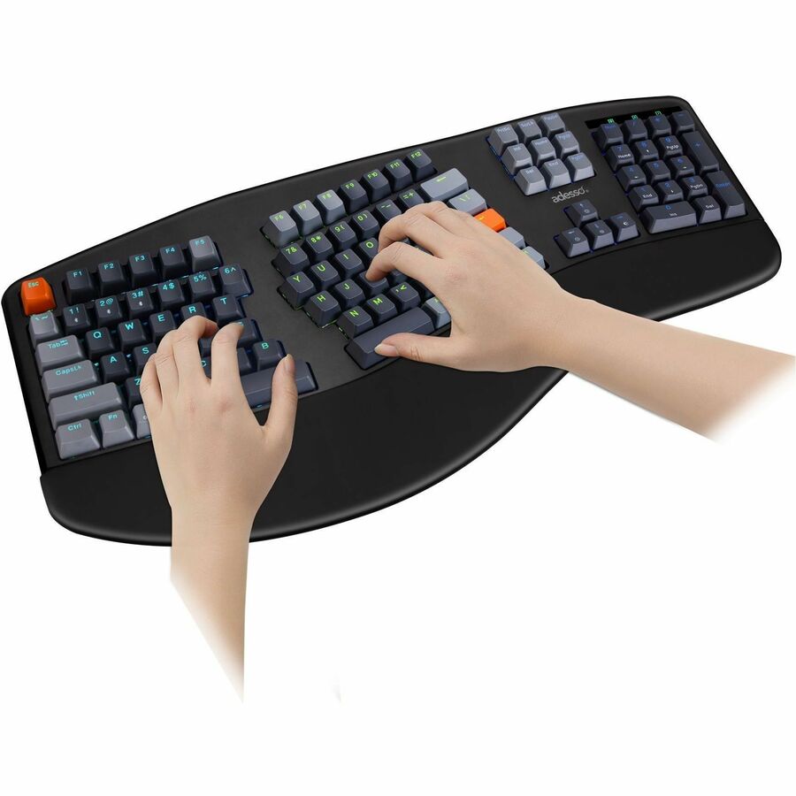Adesso EasyTouch 1500 Ergonomic Mechanical Keyboard with Cherry MX Red Switch