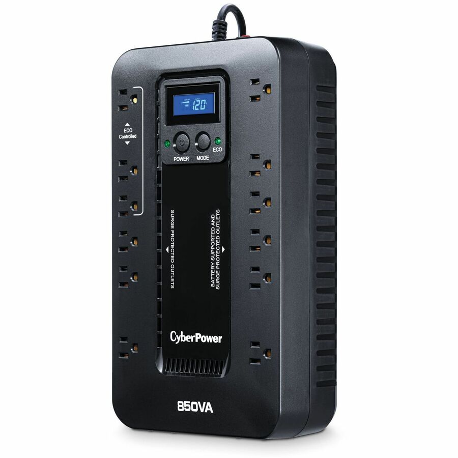 CyberPower EC850LCD Ecologic UPS Systems - 850VA/510W, 120 VAC - NEMA 5-15P