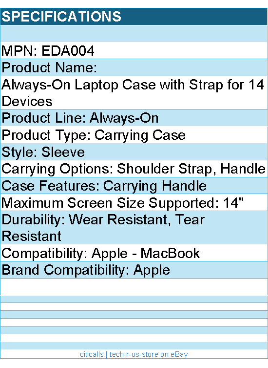 Belkin EDA004 Always-On Carrying Case (Sleeve) for 14" Apple Notebook,Chromebook