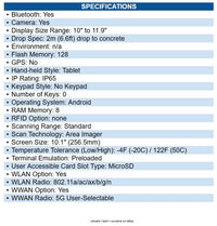 Honeywell EDA10A-11BE94N21UK ScanPal EDA10A Rugged Tablet 10" Full HD - Qualcomm