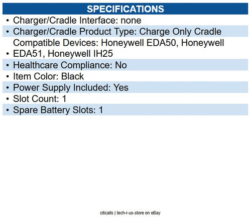 Honeywell EDA51-HB-1 Single Charging Dock Docking - Handheld Terminal, Battery