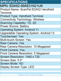 Honeywell EDA52-00AE31N21UK ScanPal EDA52 Handheld Terminal - 1D, 2D