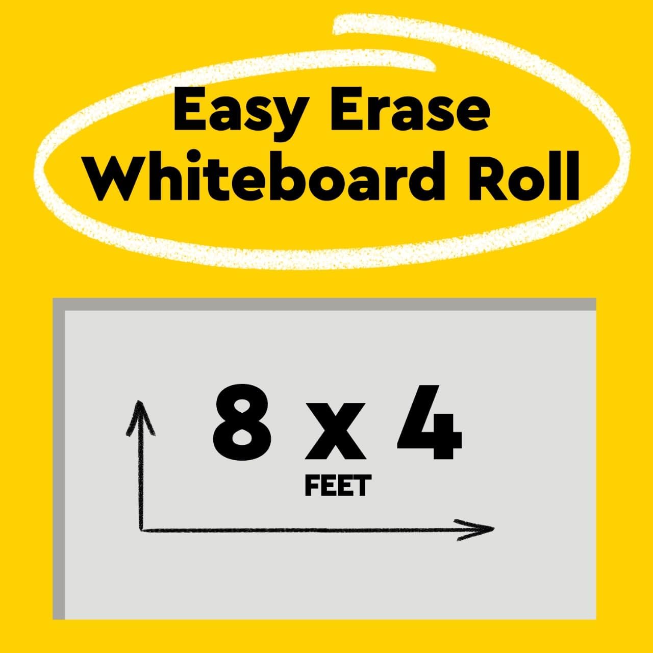 3M Post-it EE8x4 Easy Erase Whiteboard Roll, 8'x4' - Smooth Surface