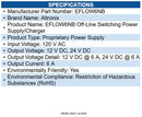 Altronix EFLOW6NB Off-Line Switching Power Supply/Charger 120 V AC Input - 12 V