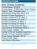 In Win EFS052.CH450TB3 EFS052 Mini Tower Chassis - Mini-tower - 7 x Bay - Black