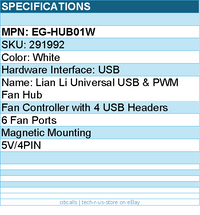 Lian-Li EG-HUB01W Accessory - External USB and fan Hub White Retail