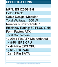 Lian-Li EG1200G BH Power Supply - 1200W 80+ Gold Black with Hub Full Modular ATX