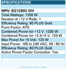 Lian-Li EG1200G WH Power Supply - 1200W 80+ Gold White with Hub Full Modular ATX