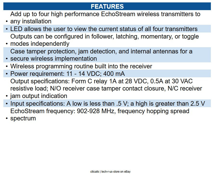 Radionix EN4204R Wireless LED Receiver Monitors up to four wireless transmitters