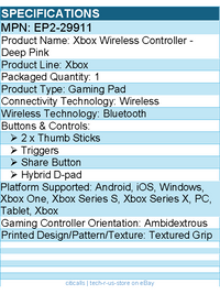 Microsoft EP2-29911 Xbox Wireless Controller - Gaming Pad - Deep Pink