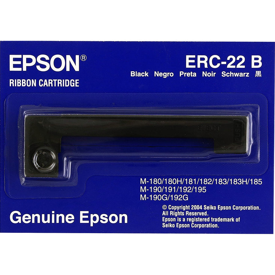 Epson ERC-22B Ribbon Cartridge - Dot Matrix - Black - 1 Pack