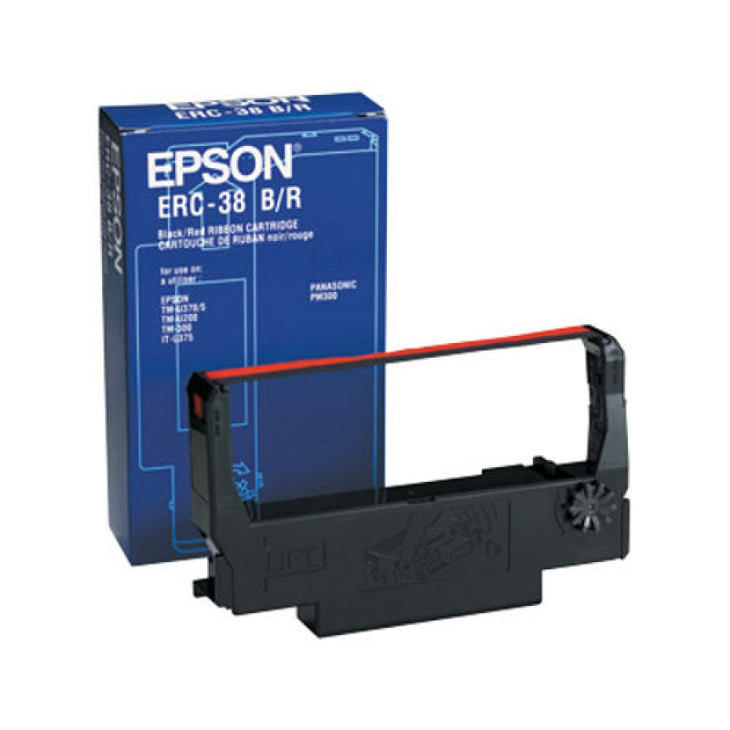 Epson ERC-38BR SINGLE 1 PK RIBBON - BLK/RED -FOR TMU200/TMU300