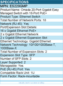 TP-Link Omada ES220GMP 20-Port Gigabit Easy Managed Switch with 16-Port PoE+