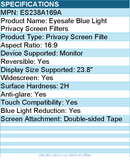 Kensington ES238A169A Eyesafe Blue Light Privacy Screen Filter - Anti-glare