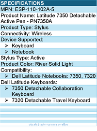 Dell ESP-110-102A-5 Latitude 7350 Detachable Active Pen - Stylus