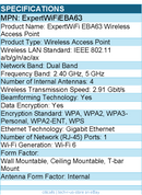 ASUS ExpertWiFiEBA63 EBA63 AX3000 Dual-Band WiFi 6 (802.11ax) PoE Access Point