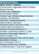 Netgear EXS27-100NAS Nighthawk - Wi-Fi 7 - 5 Gbit/s Wireless Range Extender
