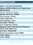 TRYX F-R120A-AM3M-G0K ROTA SL ARGB 120mm Fan Triple Pack Black Retail