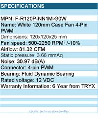 TRYX F-R120P-NN1M-G0W ROTA PRO 120 Performance Fan White 120mm Case Fan RTL