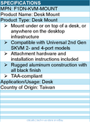 Belkin F1DN-KVM-MOUNT Desk Mount for Universal 2nd Gen SKVM 2- and 4-port models