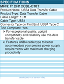 Belkin F1DN1CCBL-C10T USB4 Data Transfer Cable - 10 ft - TAA Compliant