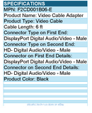 Belkin F2CD001B06-E DisplayPort to Video Cable - 2m/6.6ft - 4K - M/M - Black