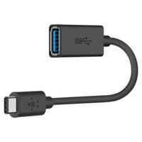 Belkin F2CU036BTBLK 3.0 USB-C to USB-A Adapter - 5" USB Data Transfer Cable