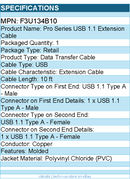 Belkin F3U134B10 Pro Series USB 1.1 Extension Cable - Molded - Black