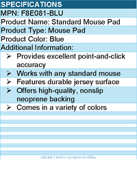 Belkin F8E081-BLU Standard Mouse Pad - Durable jersey surface - Blue
