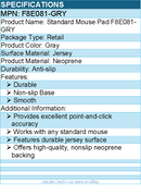 Belkin F8E081-GRY Standard Mouse Pad - Durable, Smooth, Non-slip Base - Gray