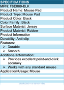 Belkin F8E089-BLK Mouse Pad - Rubber - Durable, Smooth - Rubber - Black