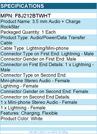 Belkin F8J212btWHT 3.5 mm Audio and Charge for iPhone and iPad Adapter