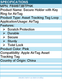 Belkin F8W973BTPNK Secure Holder with Key Ring for AirTag - Pink