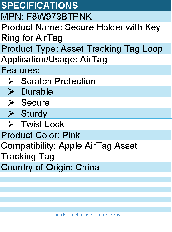 Belkin F8W973BTPNK Secure Holder with Key Ring for AirTag - Pink