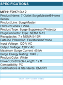 Belkin F9H710-12 7 Outlet Power Strip Surge Protector with 12ft Power Cord