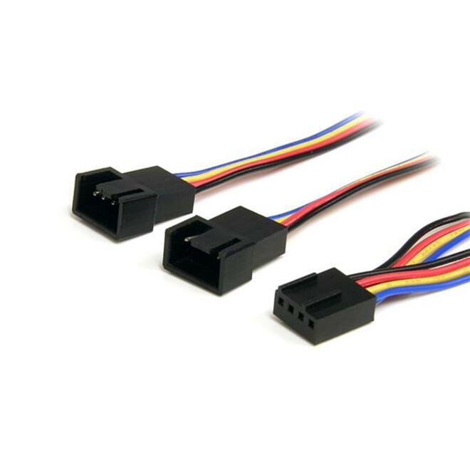 StarTech FAN4SPLIT12 12in 4 Pin Fan Power Splitter Cable F M Retail