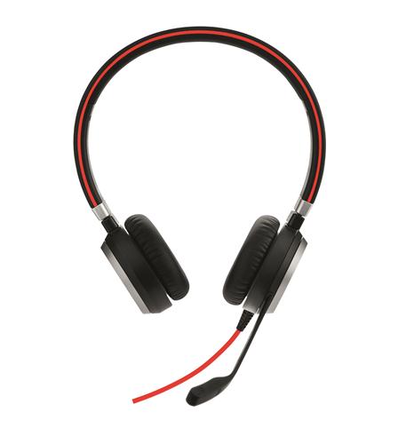Jabra 6399-829-209 Evolve 40 UC Stereo Headset Boom Microphone Red Cord