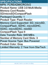 StarTech FCREADMICRO3V2 USB 3.0 Multi-Media Memory Card Reader, SD/microSD